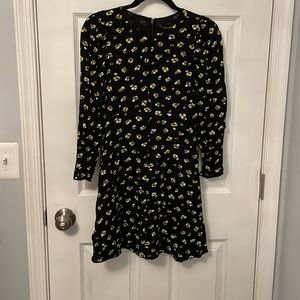 Banana Republic black patterned mini dress